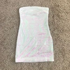 Strapless Sequin Dress